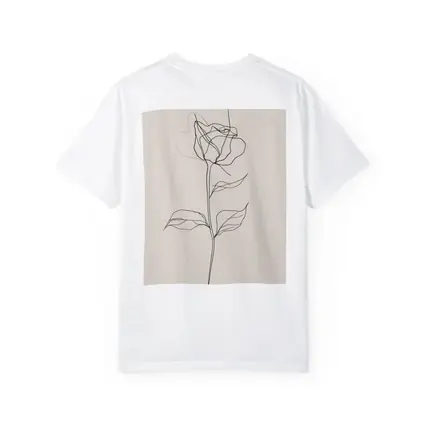 Rose Line Art Minimalist Beige Background