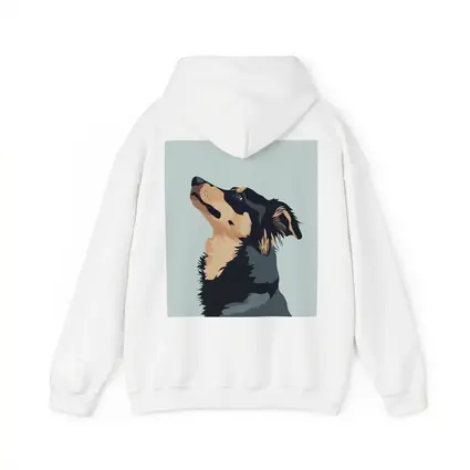 Black Tan Dog Portrait Minimal Blue Background