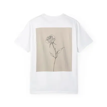 Minimalist Rose Line Art Beige Background
