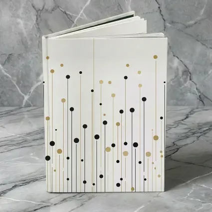 Black Gold Dots Lines Abstract Minimalist Art