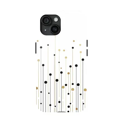 Black Gold Dots Lines Abstract Minimalist Art