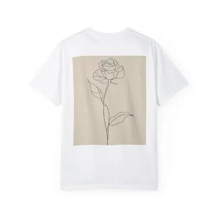 Rose Line Art Minimalist Beige Background