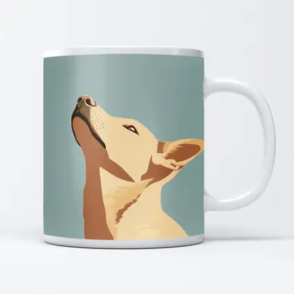 Bull Terrier Dog Portrait Blue Background
