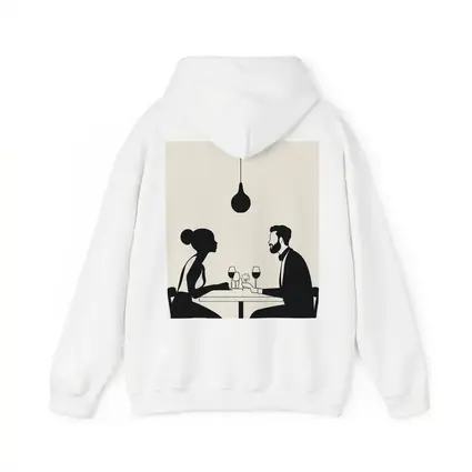 Couple Romantic Dinner Date Minimalist Black White