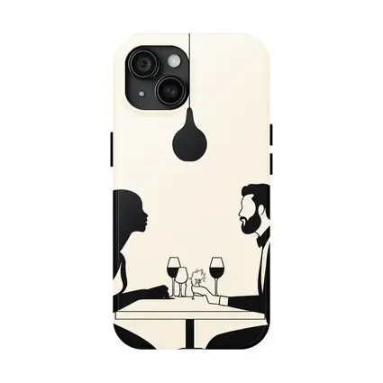 Couple Romantic Dinner Date Minimalist Black White
