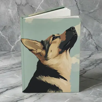 German Shepherd Dog Looking Up Sky