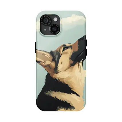 German Shepherd Dog Looking Up Sky