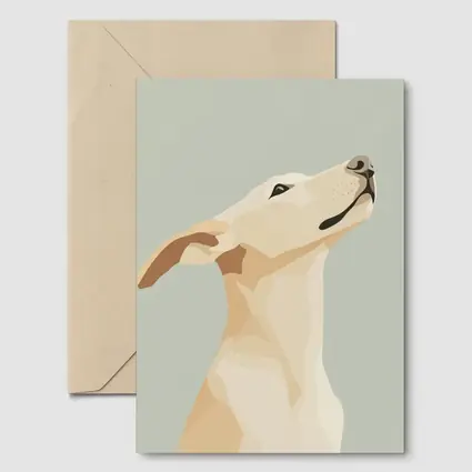 Labrador Dog Looking Up Minimal Art