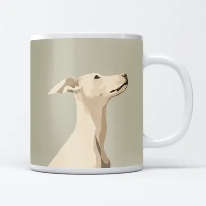 Whippet Dog Portrait Minimalist Beige Background