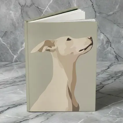 Whippet Dog Portrait Minimalist Beige Background
