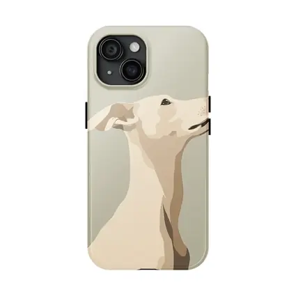 Whippet Dog Portrait Minimalist Beige Background