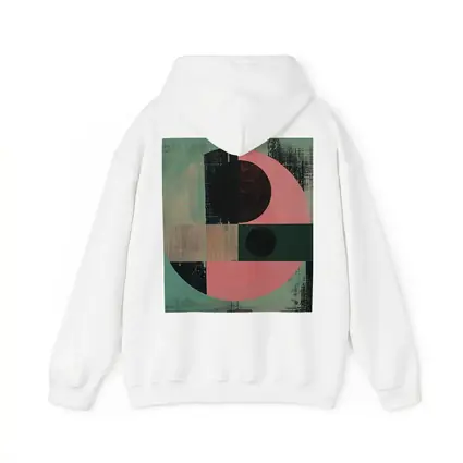 Geometric Abstract Circle Teal Pink Bauhaus