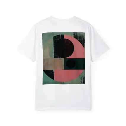 Geometric Abstract Circle Teal Pink Bauhaus