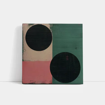 Abstract Geometric Circles Green Pink Beige