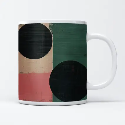 Abstract Geometric Circles Green Pink Beige