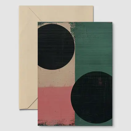 Abstract Geometric Circles Green Pink Beige
