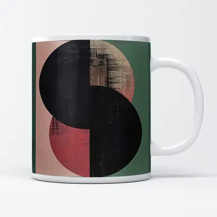 Geometric Circles Abstract Green Pink Background