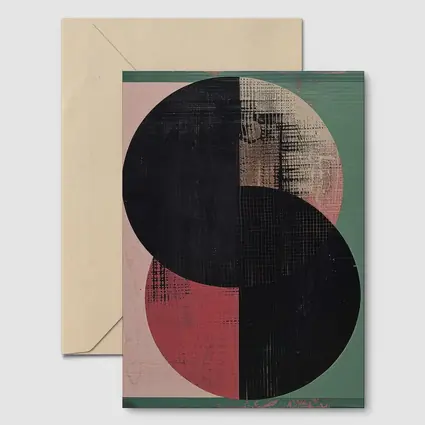 Geometric Circles Abstract Green Pink Background