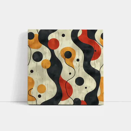 Retro Abstract Waves And Circles Pattern
