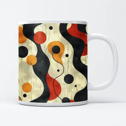 Retro Abstract Waves And Circles Pattern
