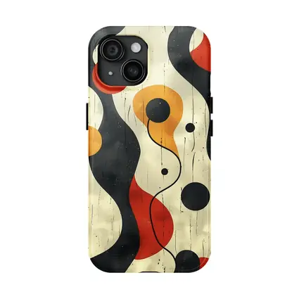 Retro Abstract Waves And Circles Pattern
