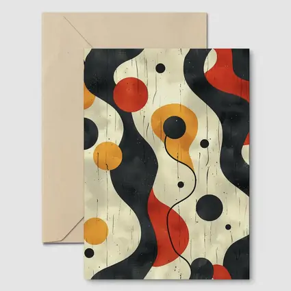 Retro Abstract Waves And Circles Pattern