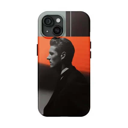 Man in Black Suit Neon Color Beams