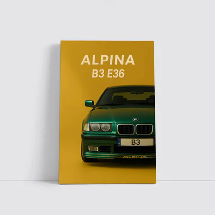 Alpina B3 E36 Green Car Yellow Background