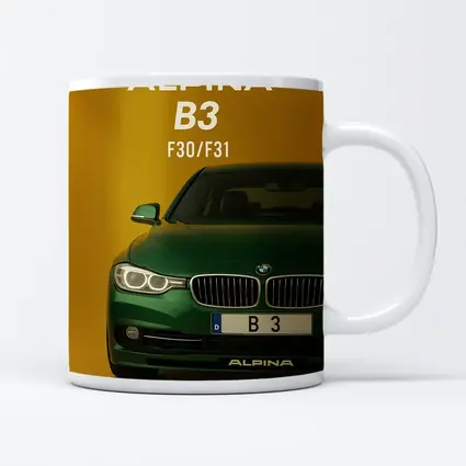 Alpina B3 F30 Green Car Yellow Background