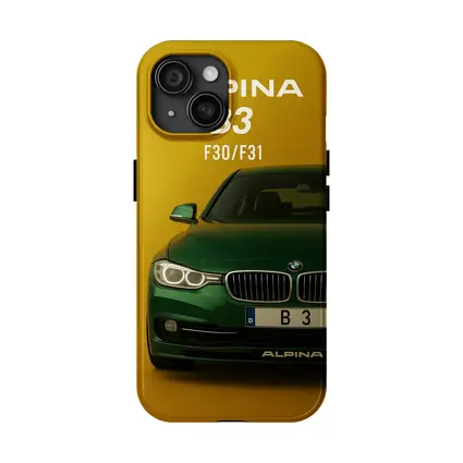 Alpina B3 F30 Green Car Yellow Background