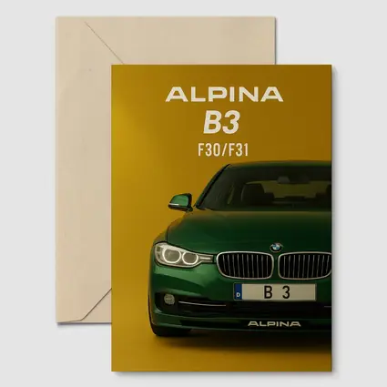 Alpina B3 F30 Green Car Yellow Background