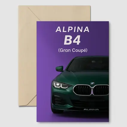 Alpina B4 Gran Coupe Purple Background Art
