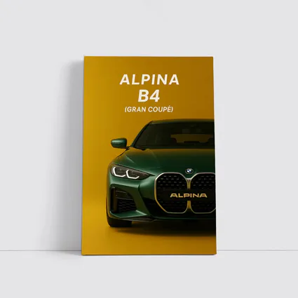Alpina B4 Gran Coupe Green Yellow Background