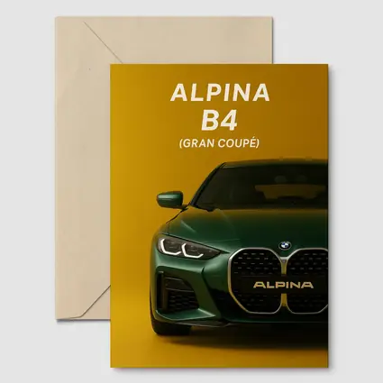 Alpina B4 Gran Coupe Green Yellow Background