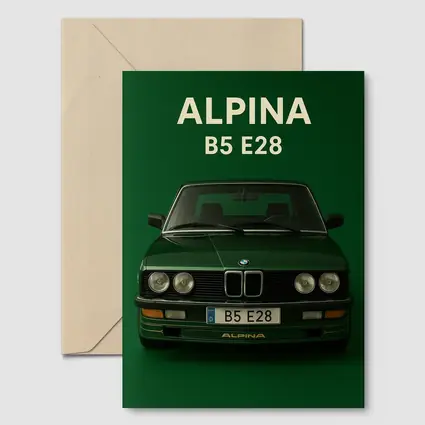 Alpina B5 E28 BMW Green Background Art