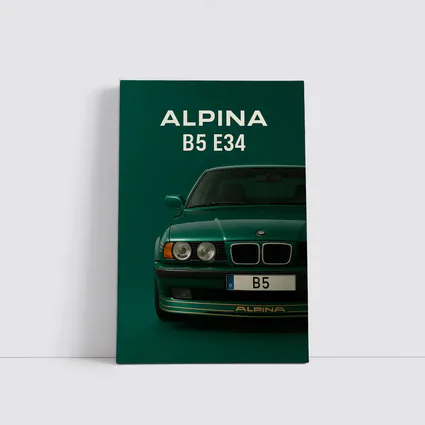 Alpina B5 E34 Green Front View Art