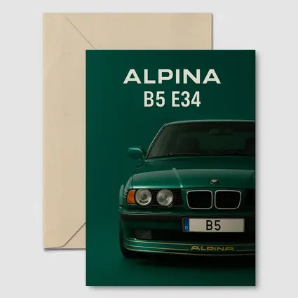 Alpina B5 E34 Green Front View Art