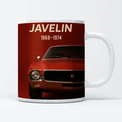 AMC Javelin Muscle Car Red Background Art