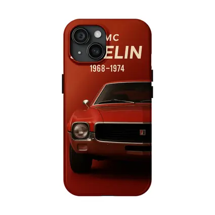 AMC Javelin Muscle Car Red Background Art