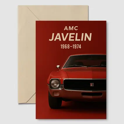 AMC Javelin Muscle Car Red Background Art