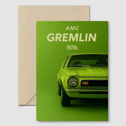AMC Gremlin Classic Muscle Car Green Background