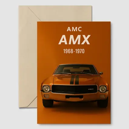 AMC AMX Muscle Car Orange Background