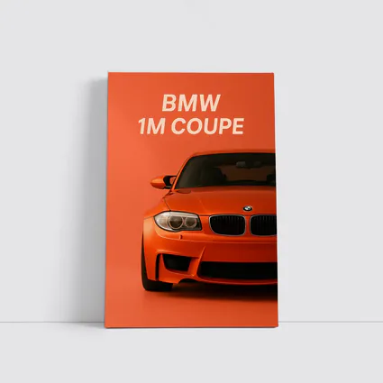 BMW 1M Coupe Orange Minimal Car Art
