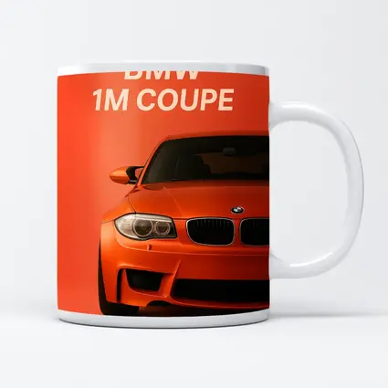 BMW 1M Coupe Orange Minimal Car Art