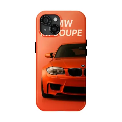 BMW 1M Coupe Orange Minimal Car Art
