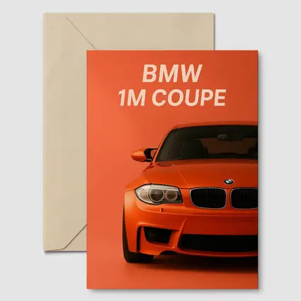 BMW 1M Coupe Orange Minimal Car Art
