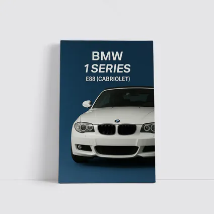 BMW One Series E88 Cabriolet Blue Background