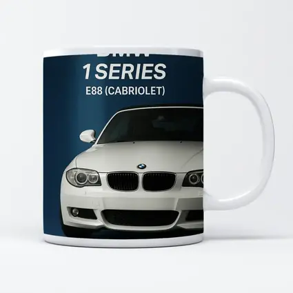 BMW One Series E88 Cabriolet Blue Background