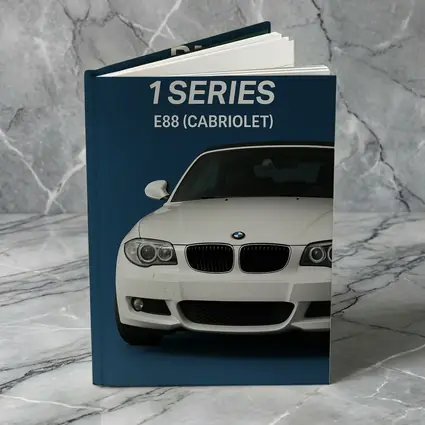 BMW One Series E88 Cabriolet Blue Background