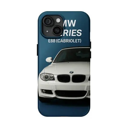 BMW One Series E88 Cabriolet Blue Background